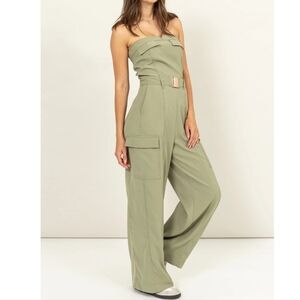 #560 🛑48 FABULOUS BOHO CHI FABULOUS CHIC BOHO Strapless Jumpsuit with Belt